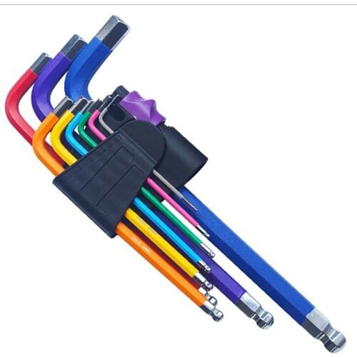 9pcs L Key Screwdriver Hex Wrench Set Allen Inner Hexagon Torx Star Spanner Keys Wear-resisting Hand Tool Wrench Bit Organizer