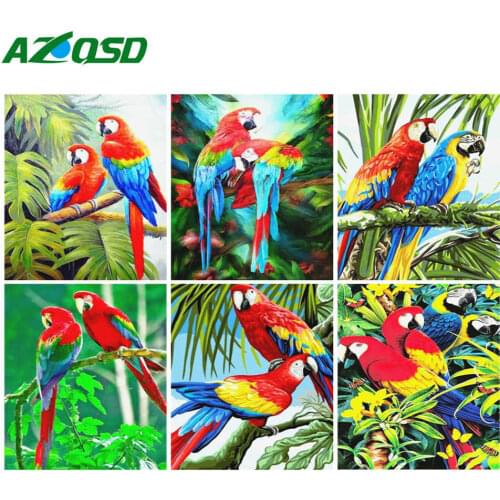 AZQSD Diamond Painting Parrot 5d Diy Diamond Embroidery Animal Rhinestones Handmade Cross Stitch Kits Home Decor Gift Needlework