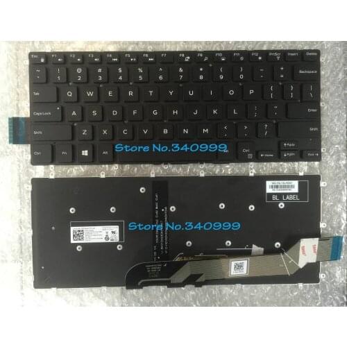 Free shipping for DELL Inspiron 14" 7466 v7466 14-7466-R1545B 7466-1745 black us keyboard with backlit