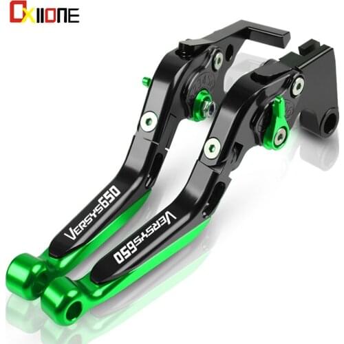 CNC Motorcycle Accessories Adjustable Lever Brake Clutch Levers With VERSYS 650 logo For KAWASAKI VERSYS650 cc 2006 2007 2008
