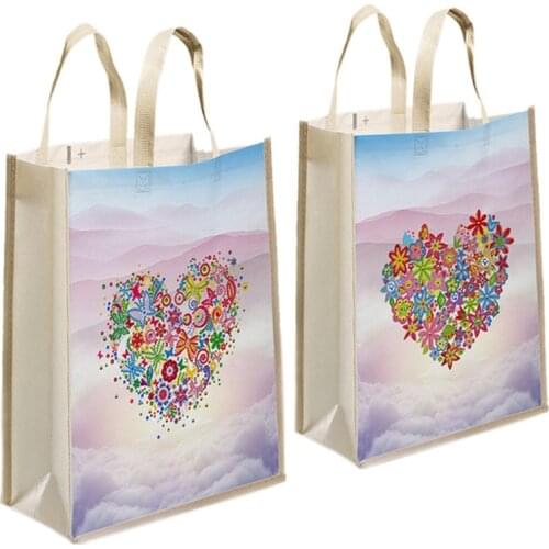DIY Diamond Painting Shopping Bags Mosaic Drill Eco-Friendly Tote Home Organizer Popular Simple Female Daily Bag Love