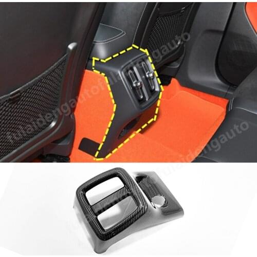 For Volvo XC40 2019-2020 Carbon Fiber ABS Matte Interior Rear armrest box air outlet decorative frame anti-kick cover trim