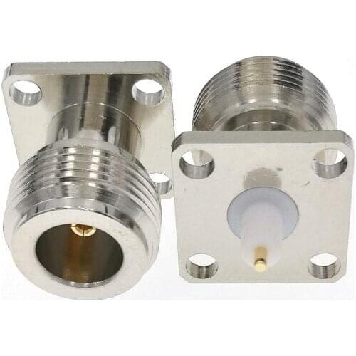 N-KFD-5 N Female Jack Panel Mount RF Coax Connector Flange Solder Nickelplated