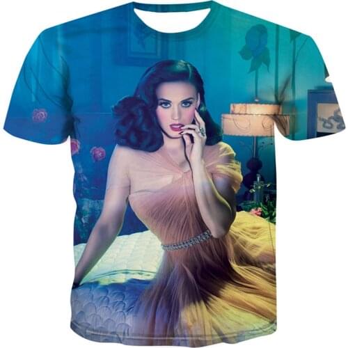 021 hot sale mens summer 3D printing sexy beauty avatar T-shirt top unisex fashion O-neck T-shirt