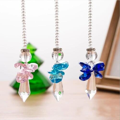 Crystal Angel Suncatcher Chandelier Prisms Pendant Hanging Wind Chime Home Wedding Decoration Figurine Christmas Decor Ornaments