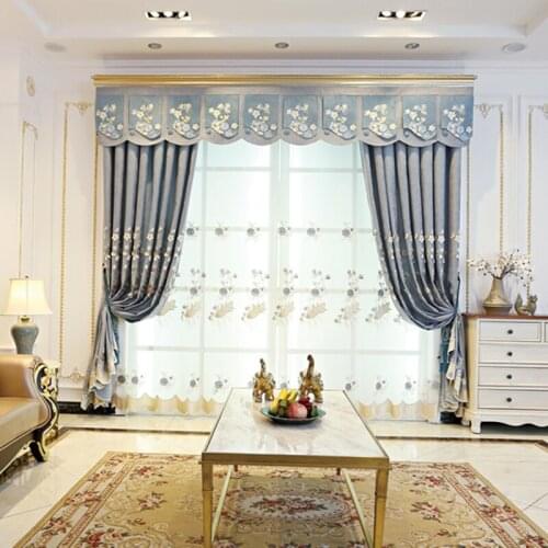 Classical luxury embossed embroidered curtains elegant classical decorative curtains for living room hotel high quality curtains