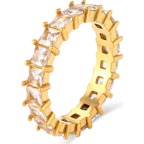 Tarnish Free Stainless Steel Jewery for Women 18k Gold Plated Rings Mens Ring Vintage Croissant Chunky Wedding Rings Bride Gift