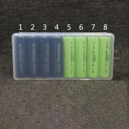 8 AA Battery Storage Case Holder Box, Clear Battery Storage Containers Organizers Plastic Case Box AA Battery with Hanging Hole