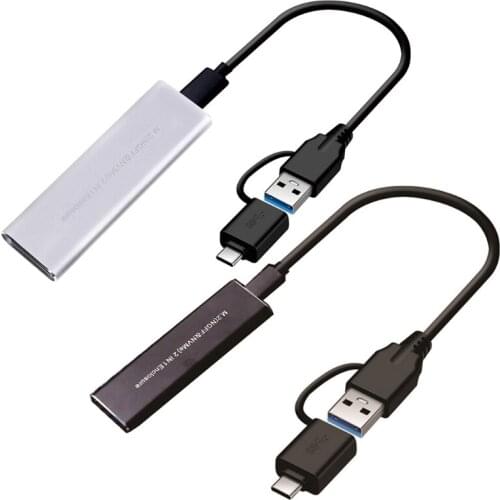 M.2 Hard Drive Box Dual Protocol External Case Hard Disk USB3.1 Type C Adapter for SATA NVME Laptop Phone