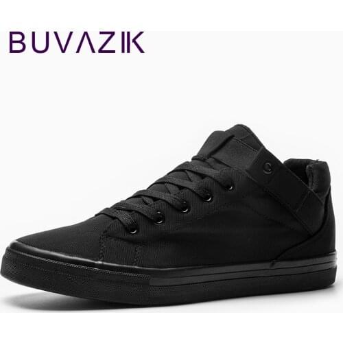BUVAZIK 2018 spring casual sneakers for men black or white fashion canvas shoes breathable fabric vulcanized shoes adult male