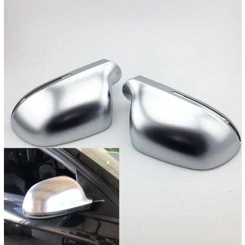 Car Mirror Cover For Audi A4 B8 A3 A5 A6 Q3 Matte Chrome Silver Rearview Mirror Cover Protection Cap Car Styling