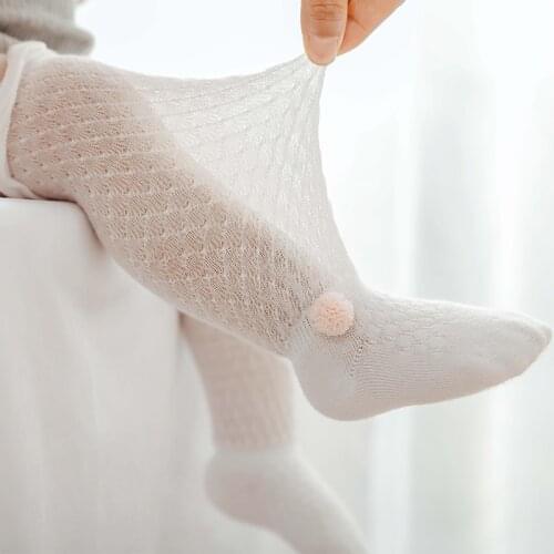 Summer Baby girl Socks 0-3Y Mesh Toddler Baby Cotton Socks for Newborn Infant knee high Baby Girls Breathable Socks
