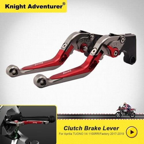 LOGO TUONOV4 For Aprilia TUONO V4 1100 RR Factory 2017 2018 2019 Adjustable Folding Motorcycle Handle Clutch and Brake Lever