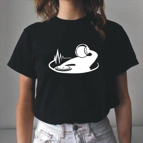 DJ Night Club Karaoke Fashion T Shirt Women Tops Summer Short Sleeve Harajuku Tee Shirt Femme Casual T-shirt Camiseta Mujer