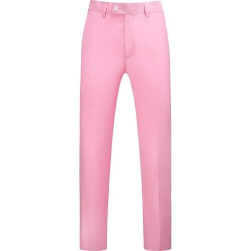 Thorndike Mens Clothing Suit Trousers Young Male High-grade Pure Color Slim Fit Business Suit Pants Leisure Long Casual Pants