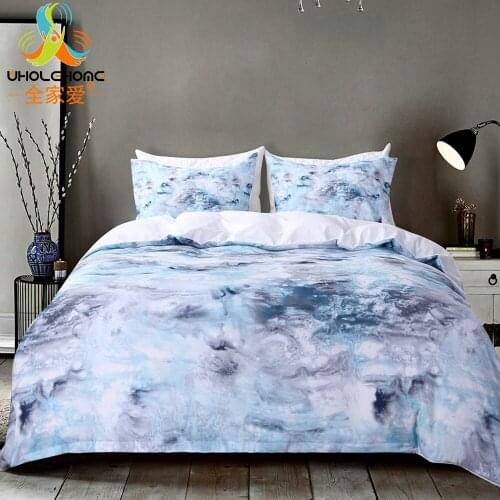 Blue Marble Duvet Cover Set High Quality Printing Bed Linens 2/3pcs Queen King Bedding Sets with Pillowcases Home Bed Cover
