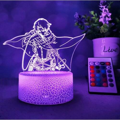 Anime Figure Manga Bedroom Night Lamp 3D Nightlight Light Switch Stuffed With to Sleep Bedrooms Childrens Desk Fairy Lights Led