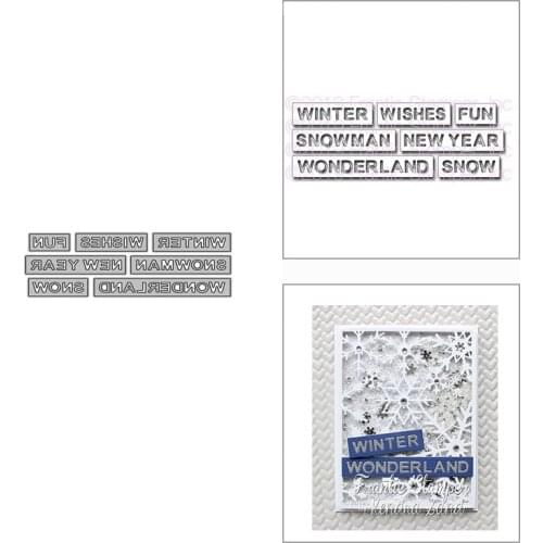 2021 New Reverse-Cut Winter Words Metal Cutting Dies for DIY Scrapbooking Decor and Card Making Paper Craft Embossing No Stamps