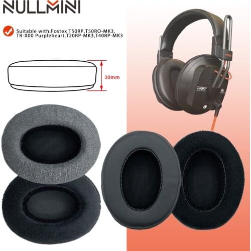 NullMini Replacement Earpads for Fostex T50RP,T50RO-MK3,TR-X00 Purpleheart,T20RP-MK3,T40RP-MK3 Leather Sleeve Earphone Earmuff