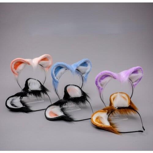 Cute Anime Cat Ears Cosplay Fur Ear Hair Hoops Night Party Lolita Hairband Fur Headbands Clip Girl Hair Accessorie Hair Band New