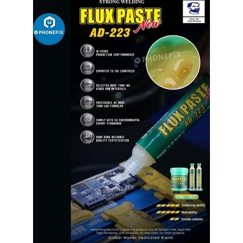 MECHANIC BGA Tin Solder Paste AD-223 AD-559 Lead-Free Syringe Liquid Flux PCB PGA SMD Repair Solder Ball Welding Soldering Tool