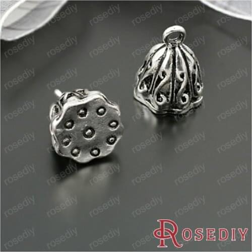 Wholesale 11*11mm Antique Silver color Seedpod of the Lotus Alloy 3D Charms Pendants Diy Jewelry Findings 10 pcs(JM5766)