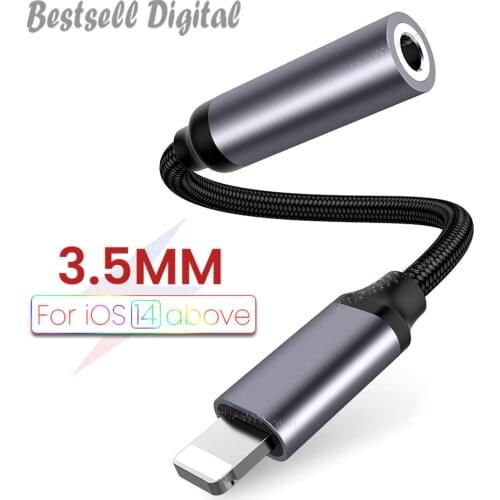 For iPhone 3.5mm AUX Cable Adapter For iPhone 12 11 Pro Adapter Headphone Connector Mini Audio Splitter for iOS 14 Above Adapter