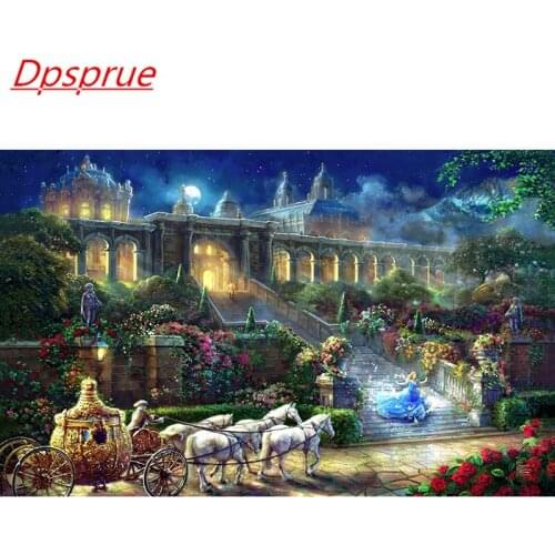 Dpsprue 5D Full Square / Round DIY Diamond Painting Cross Stitch Castle 3D Embroidery Diamond Mosaic Home Decor Gift