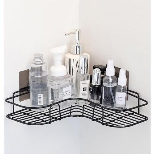 Imucci Simple Non-Perforated Corner Iron Art Shelf Kitchen Bathroom Bathroom Wall Storage Corner Shelf