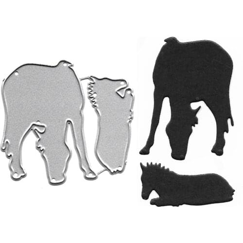 Dies Scrapbooking Soldes Horse Metal Die Cutting Dies Photo Album Decor Embossing Folder Craft DIY Stencil Mold Clear Stamps New