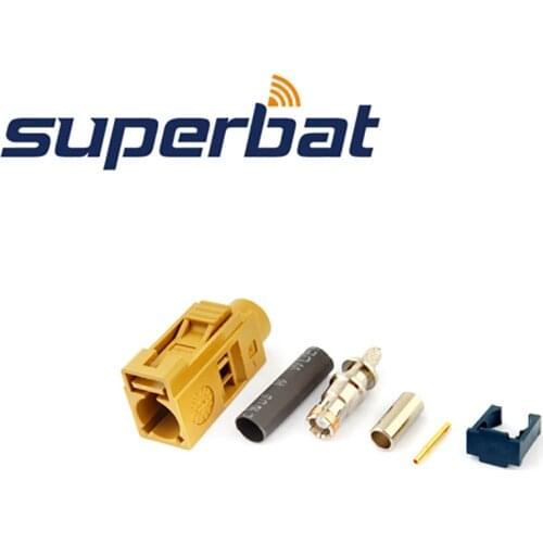 Superbat 10pcs Fakra K Curry Connector Crimp Jack Female Satellitic Radio With IF for Cable RG316 RG174 LMR100