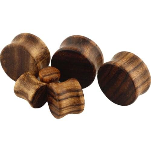 TIANCIFBYJS Natural Wood Double Flared Ear Tunnels Expander Stretcher Organic Ear Plugs Gauges Body Jewelry Piercing Cartilage