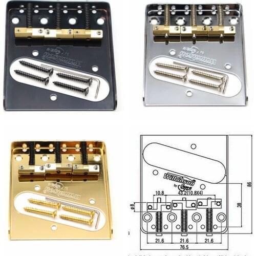 Wilkinson WTB Vintage TL Guitar Bridge w/ Compensated Brass Saddles TL