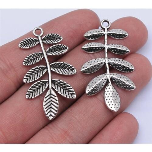 WYSIWYG 5pcs 38x22mm Antique Bronze Color Antique Silver Color Branches Charms For Jewelry Making DIY Jewelry Findings