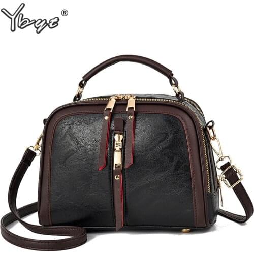 YBYT retro small bags for women hight quality PU leather luxury handbag zipper decorative lady shoulder crossbody messenger bag
