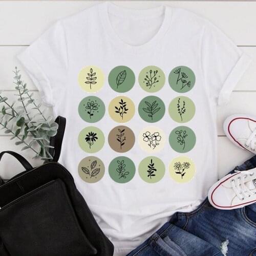 Women Clothes Cartoon Plant Clothing Ladies 90s Casual Summer Print Fashion Tshirt Female Short Sleeve Tee Top Graphic T-shirt