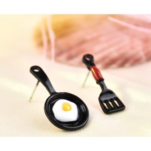 New Funny Asymmetric Earrings Enamel Fried Egg Earrings for Women Jewelry Oorbellen Dropshipping