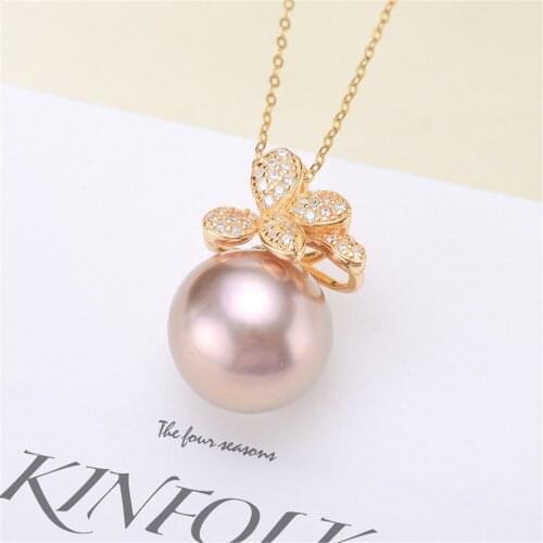 Factory Wholesale Real Solid S925 Sterling Silver Accessories DIY Jewelry Making Pearl Pendant For Women Charm Gift