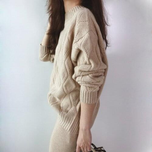 Women Knitted Sweater Tops 2019 Autumn Winter Casual O-Neck Long Sleeve Solid Basic Sweater Wool Soft Warm Jumper Pullover Femme