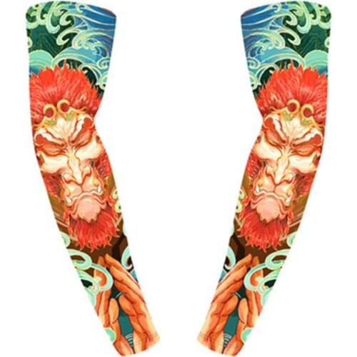 1 Pair Ice Silk Sun Protection Sleeves Tattoo Arm Sleeves Hand Sleeves Sun-shading Anti-uv Sleeves