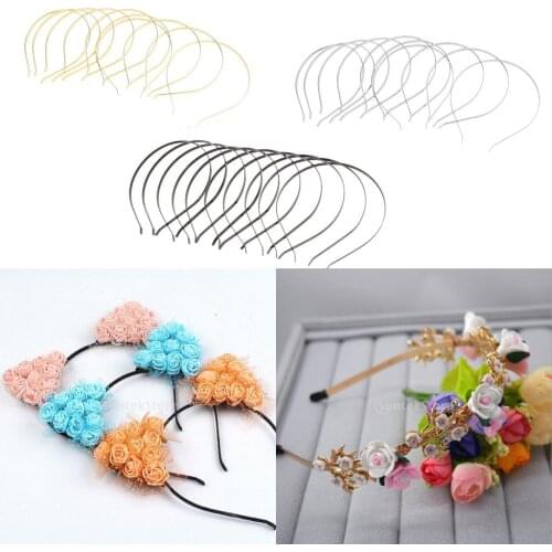 10 Pieces Plain Metal Headbands for Craft DIY Cat Ear Headband Floral Headpiece DIY Accessory Hair Hoops for jewelry Girls Head