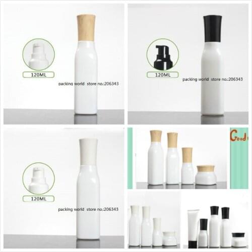 100ml square shape white glass bottle with screw lid lotion/emulsion/serum/foundation/toner/water skin care cosmetic packing
