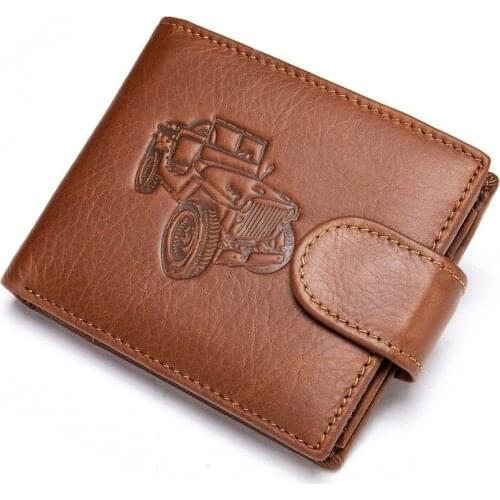 2020 New Wallet Mens Leather Short Head Layer Cowhide Card Case Coin Purse Card Holder