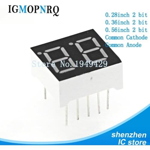 5pcs 7 segment Common Cathode Common Anode 2 Bit digital Tube 0.56inch Red LED Display LED Digital tube