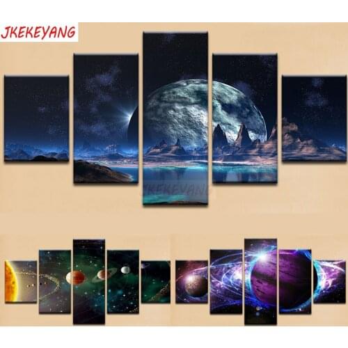 5pcs full square mosaic,5d diamond painting Planet landscape diy diamond embroidery crafts home decoration Y3126