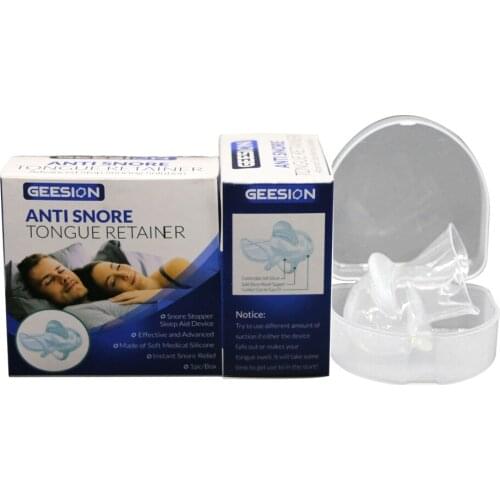 50pcs/50box Silicone Anti Snoring Tongue Retaining Device Sleep Breathing Apnea Night Guard Aid Snore Stopper Snore Solution