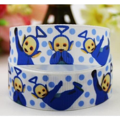 22mm 25mm 38mm 75mm Ruban satin Teletubbies Cartoon Character printed Grosgrain Ribbon party decoration X-01224 10 Yards