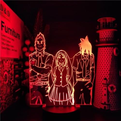 Boku no Hero Academia Acrylic 3D Lamp Big 3 Million Hado Nejire Amajiki Tamaki Amine LED Desk Night Light Lamp Kid Bedroom Decor