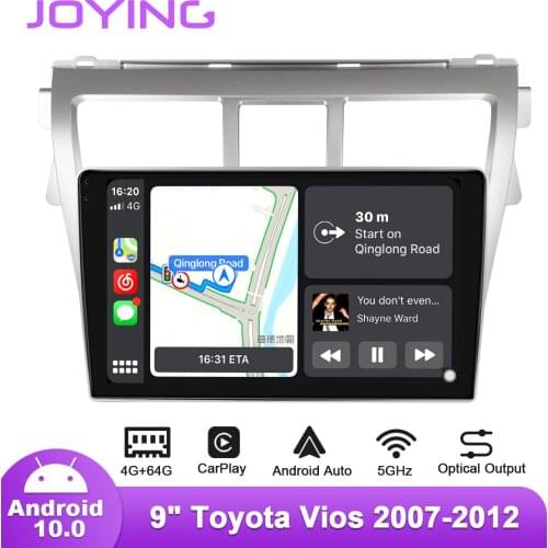Joying 9inch Android10 Car Radio Stereo for Toyota Vios 2007-2012 GPS Carplay DSP SPDIF Subwoofer 5GWiFi IPS1280*720 Optical Out