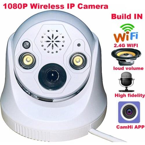 CamHi Wireless WiFi 1920*1080P 2.0MP dome IP Camera SD Card Slot ONVIF Speaker Mic 2 Way Audio Recording SD Card Slot